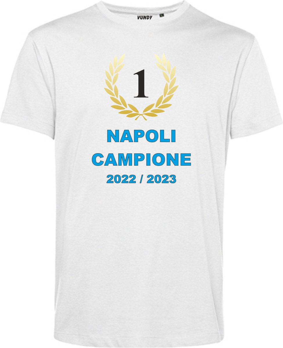 T-shirt Napoli Campione 2022-2023 | Napoli Supporter | Shirt Kampioen | Kampioensshirt | Wit | maat L